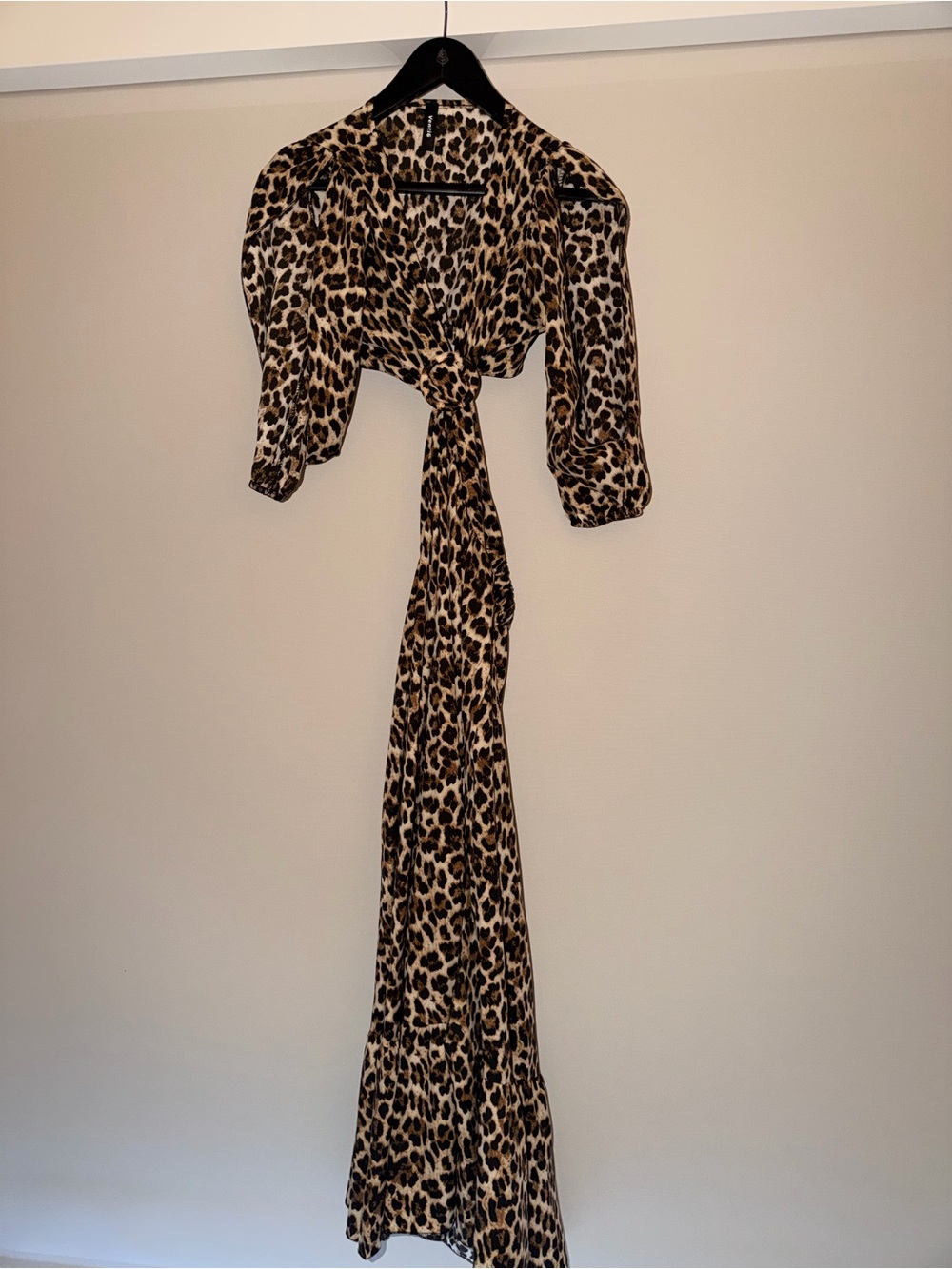 Baobab Collection Leopard Tie-Front Maxi Dress - Tan & Black